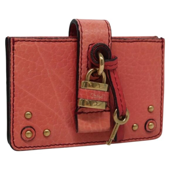 Chloe Card Case Leather Pink Auth 102045V - Picture 9 of 16